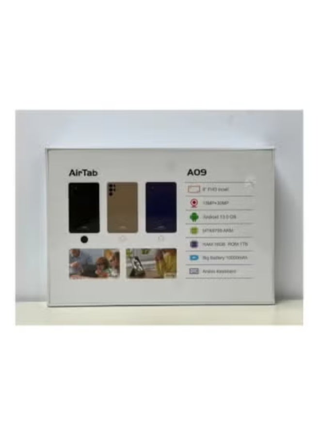 AIR TAB A09 Android 13 8-Inch Smart Tablet, 16GB RAM + 1TB Storage, Dual SIM 4G LTE & Wi-Fi, Quad-Core Processor, Long Battery Life, Keyboard Included, Compact Blue Tablet for Study, Work & Entertainment - Image 3